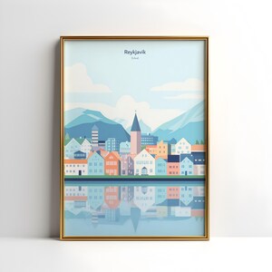 Affiche d'Islande froide Reykjavik, Affiche d'Islande, Affiche d'une côte glacée Islande, Plage solitaire dans le froid, téléchargement numérique