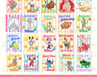 Mega Super PNG bundle, 20+ Cute Cartoon Friends, Beach, sunshine & Vacation PNGs, Disney, Digital Download