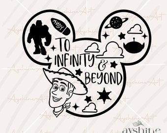 To infinity and beyond SVG, Toy Story PNG, Woody  SVG, Mouse head png svg, Mouse Ears svg, Vinyl Cut File Cricut, Printable Design File