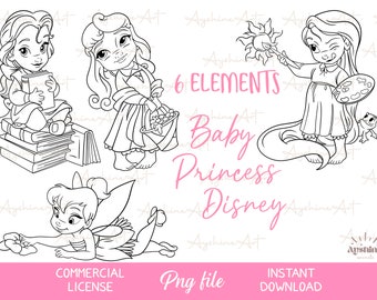 Baby principessa png, carina principessa Disneyy, Soft Girl Era png, album da colorare, principessa estetica, png art