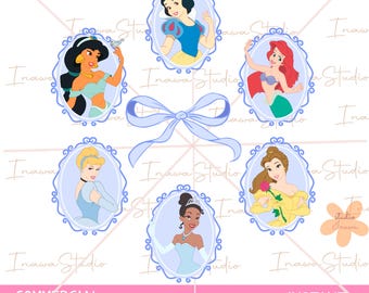 Princess detail Coquette frame Bow Png, Family Vacation Png, Blue bow Sublimation Design, Princess print Shirt, Coquette Bow, princess frame