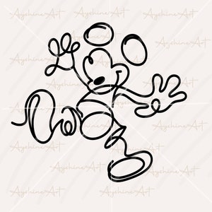 May include: Black and white line art illustration of Mickey Mouse juggling three balls. Mickey is wearing his signature shorts and gloves. He is smiling and has his tongue sticking out.