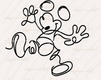 Mickey Lineart SVG, Mickey continuous line PNG, Mickey Vintage svg, Mickey svg, Mickey e Co, Vinyl Cut File Cricut, Printable Design File