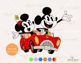 Mickey and Minnie trip png, Mickey car PNG, Family trip jpg, Mickey & Co png, Couple trip png, Vinyl Cut File Cricut, Printable Design png