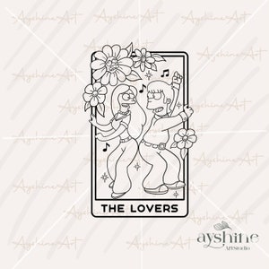 The lovers Homer and Marge SVG, Tarot The Simpsons PNG, Homer svg, Tarot Homer & Marge, Vinyl Cut File Cricut, Printable Design File