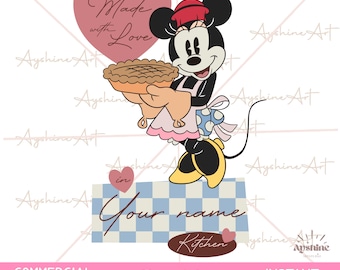 Minnie kitchen png, apron Minnie  png, Mouse And Friends, minnie png, Minnie personalized png, Christmas gift Friends, Holiday Season png