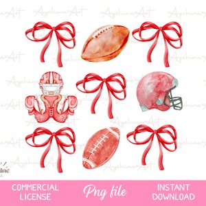 Coquette Football png, coquette sublimatie rode strik, voetbalseizoen png, trendy coquette shirt, girly design sport, cadeau voor voetbalmoeder