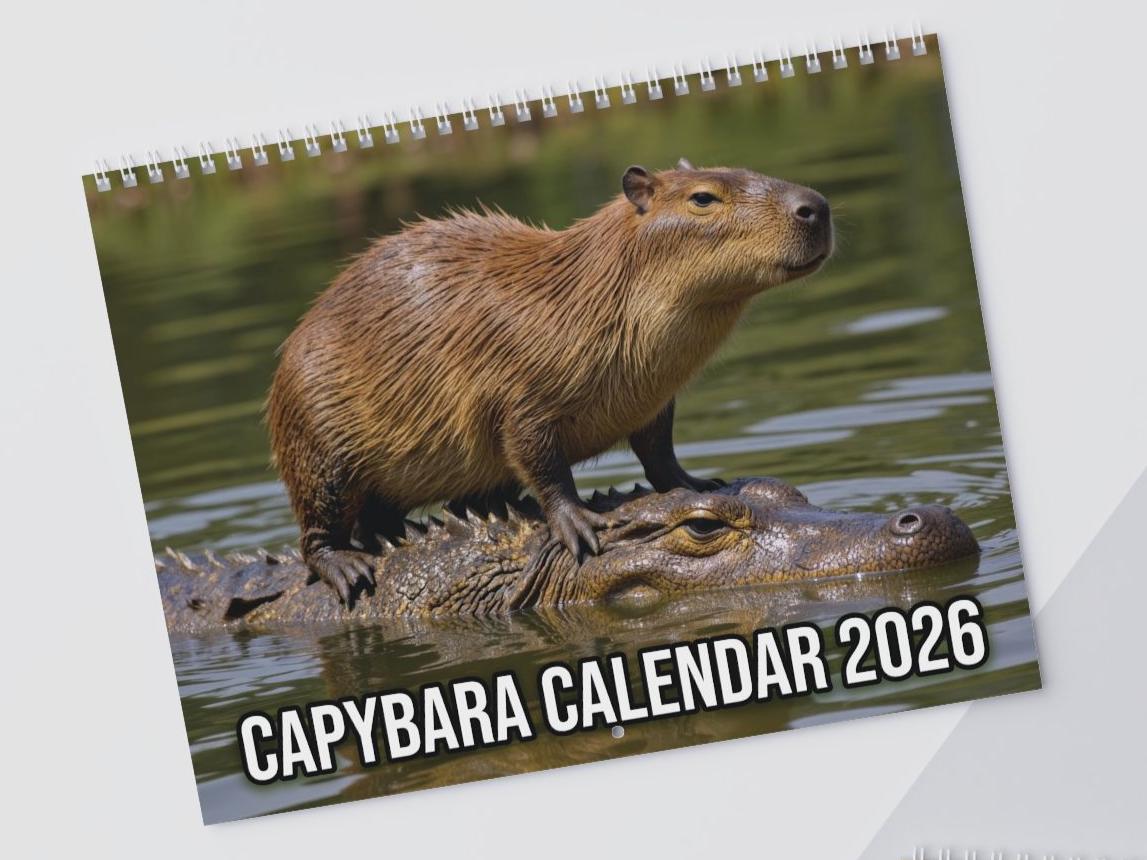 thumbnail image 2 of 2026 Wall Calendar,Capybara Calendar 2026, Monthly Wall Calendar 12 X 24 Open Q0dbglbbv19exkbd 2 of 14