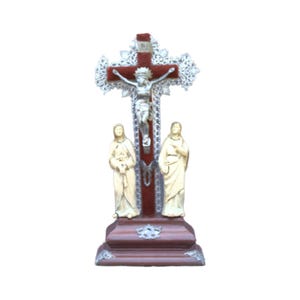 Antique Crucifix with Refined Details – ca. 1920 French cross catholic religious historical timepiece home decor altar Church gift present