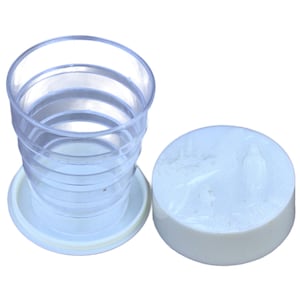 Vintage drinking cup Lourdes France Holy Water sacred water source pilgrim foldable cup accessorie