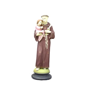 Christian antique Saint Anthony of Padua statue 17.72&quot; 45 cm religious piece unique home decor house altar gift for her him birthday present