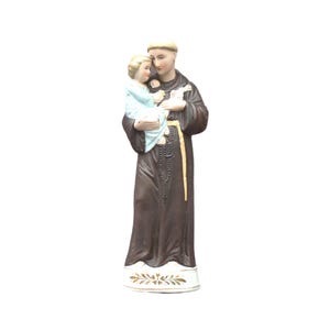 Christian antique porcelan statue of Saint Anthony of Padua religious bisque 10.63 inch 27 cm unique home decoration altar abbey deco