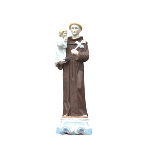 Antique large Saint Anthony of Padua 17&quot; statue bisque porcelain figurine religious Christian catholic  unique home decor church altar piece