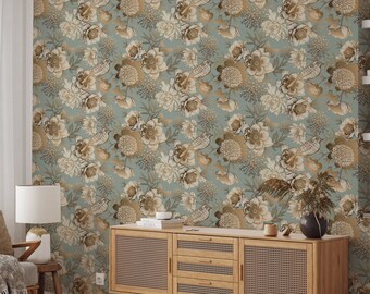 Removable Wallpaper Peel and Stick Wallpaper Wall Paper Wall Mural - Vintage Flower Non-Metalic