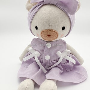 Handmade teddy bear toys First dolly for daughter Personally doll zdjęcie 6