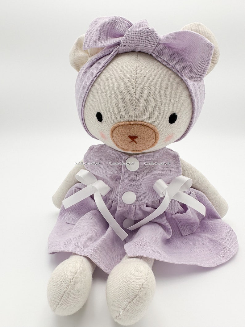 Handmade teddy bear toys First dolly for daughter Personally doll zdjęcie 6