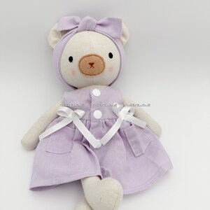 Handmade teddy bear toys First dolly for daughter Personally doll zdjęcie 9