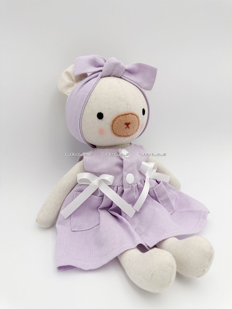 Handmade teddy bear toys First dolly for daughter Personally doll zdjęcie 10