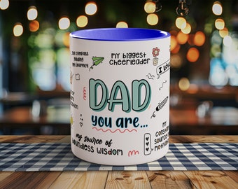 BESTER DAD BECHER, personalisiertes Vatergeschenk, Geschenk für Ihn, Vatertag, individuelles Vatertagsgeschenk, farbige Kaffeetasse, farbiges Geburtstagsgeschenk