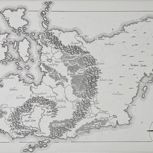 Mappe fantasy di terra e città personalizzate disegnate a mano (A5, A4, A3) per DnD, un regalo divertente, aspiranti scrittori in qualsiasi occasione tu possa pensare.