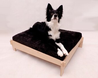 Cama para perros con estructura de madera contrachapada (talla L)