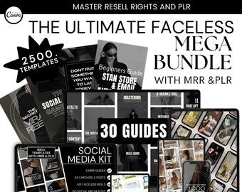 Digital Marketing Mega Bundle: 33 Guides, 415 Reels, 2500+ Canva Templates (PLR)