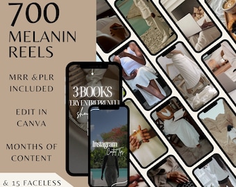 700 ansiktslösa Instagram-rullar med melanin, 15 omslag (MRR och PLR)