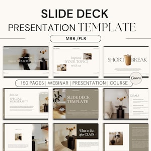 Plantilla de presentación de 150 páginas para seminarios web, personalizable (Canva)