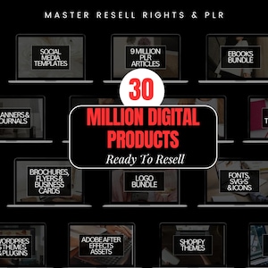 60M digital products, Master Resell Rights Digital Product Bundle for Passive Income (MRR & PLR), Digital Marketing,