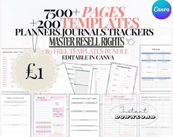 7500+ Canva Templates: Planners, Journals, Trackers (MRR + PLR)