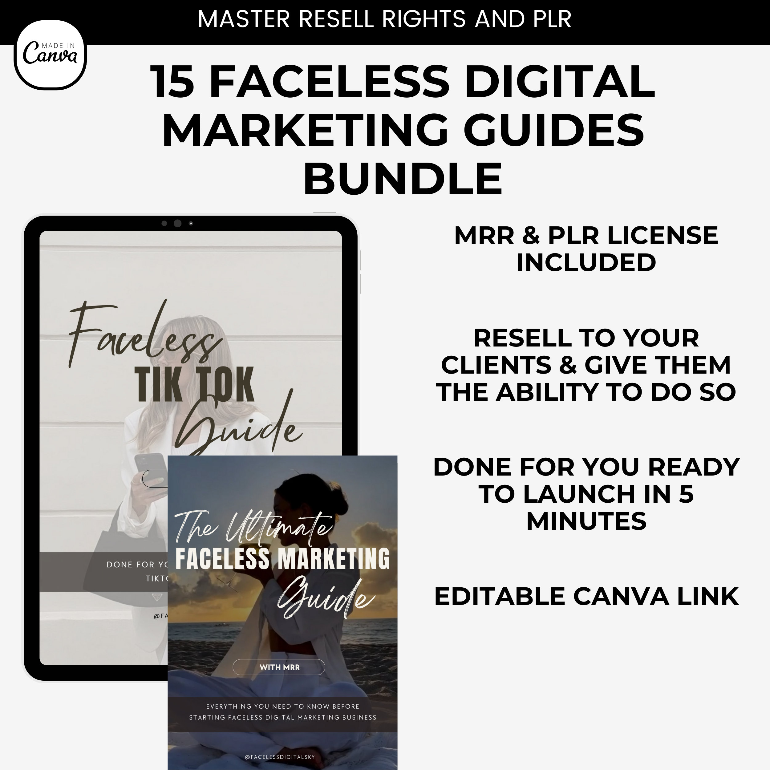 15 Faceless Digital Marketing Guides: MRR & PLR Bundle - Etsy
