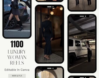 1100 Carretes estéticos sin rostro de mujer de lujo, Carretes de Instagram, Videos de marketing digital sin rostro, Derechos de reventa maestra, MRR/PLR, Canva