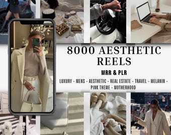 8000+ Faceless Aesthetic Reels, Aesthetic, Travel, Luxury, Melanin, Motherhood, Dark, Faceless Digital Marketing Videos, MRR/PLR, Canva