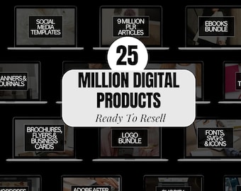 Pacote de produtos digitais com mais de 25 milhões: ativos de revenda MRR e PLR