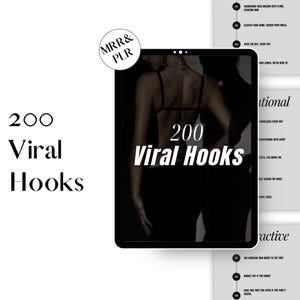 200 Viral Haken | Digital Branding | MRR, PLR Lizenz | Bearbeitbare Canva Vorlage | Digitales Marketing
