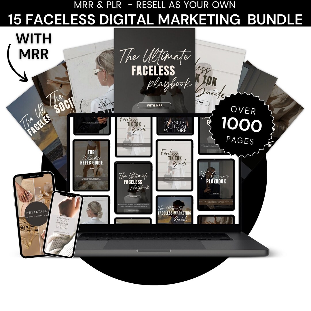 15 Faceless Digital Marketing Guides: MRR & PLR Bundle - Etsy