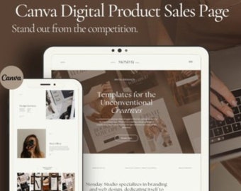Canva Website Template: Digital Product Sales Page (MRR/PLR)