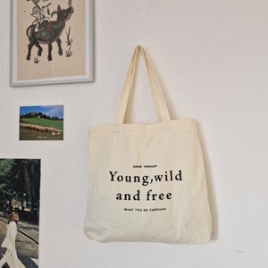 Stylische Tote bag Jutebeutel mit Innentasche Tragetasche Bild 4