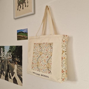 Aesthetic Tote Bag Kunst William Morris Jutebeutel mit Innentasche und Reißverschluss Bild 1