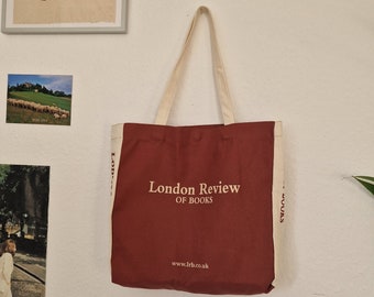 Canvas London Tote bag, ästhetischer Jutebeutel mit Reißverschluss und Innentasche