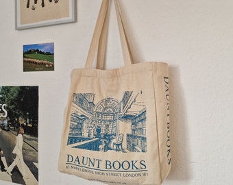 Aesthetic Tote Bag Kunst London Jutebeutel mit Innentasche und Reißverschluss