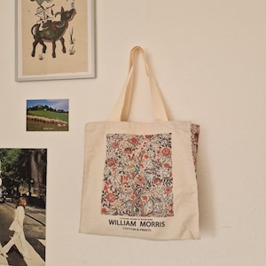 Ästhetische Tote bag Kunst Jutebeutel William Morris Einkaufstasche mit Reißverschluss Bild 5