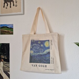 Ästhetische Van Gogh Tote bag Kunst Jutebeutel mit Reißverschluss