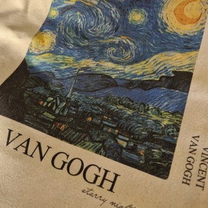 Ästhetische Van Gogh Tote bag Kunst Jutebeutel mit Reißverschluss zdjęcie 5