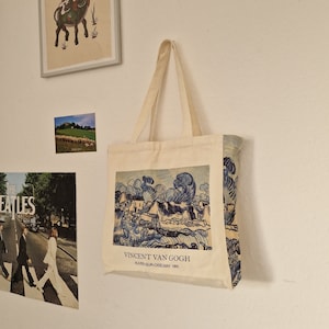 Ästhetische Van Gogh Tote bag Kunst Jutebeutel mit Reißverschluss