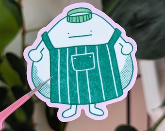Onigiri Guy Sticker - Cute sticker, Cute stationery, Kawaii, Rice ball, Food sticker, Japanese food, Journal stickers, Hobonichi sticker