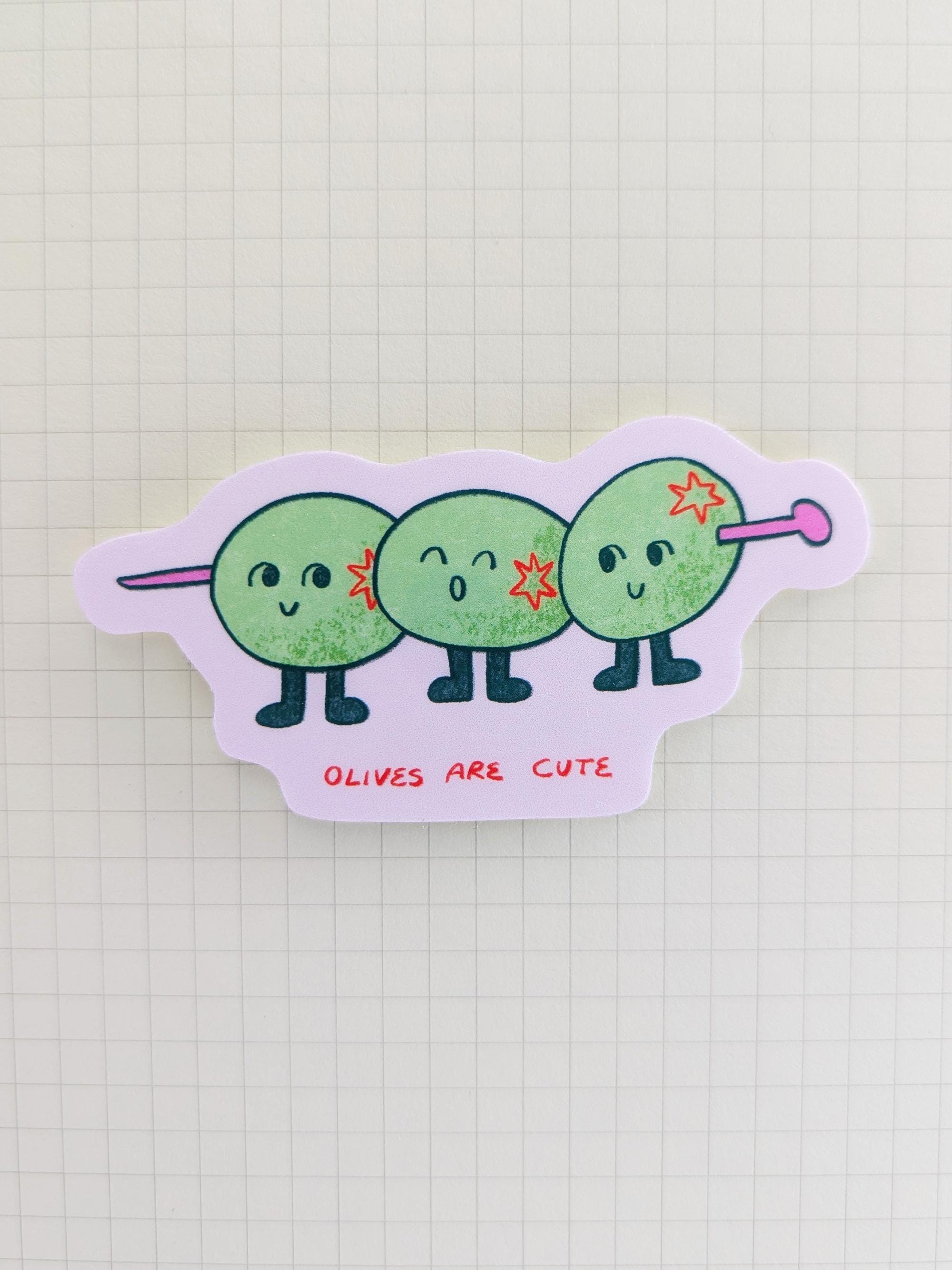 Olives Are Cute Sticker - Vinyl Sticker, Olive Sticker, Cute Stationery ...