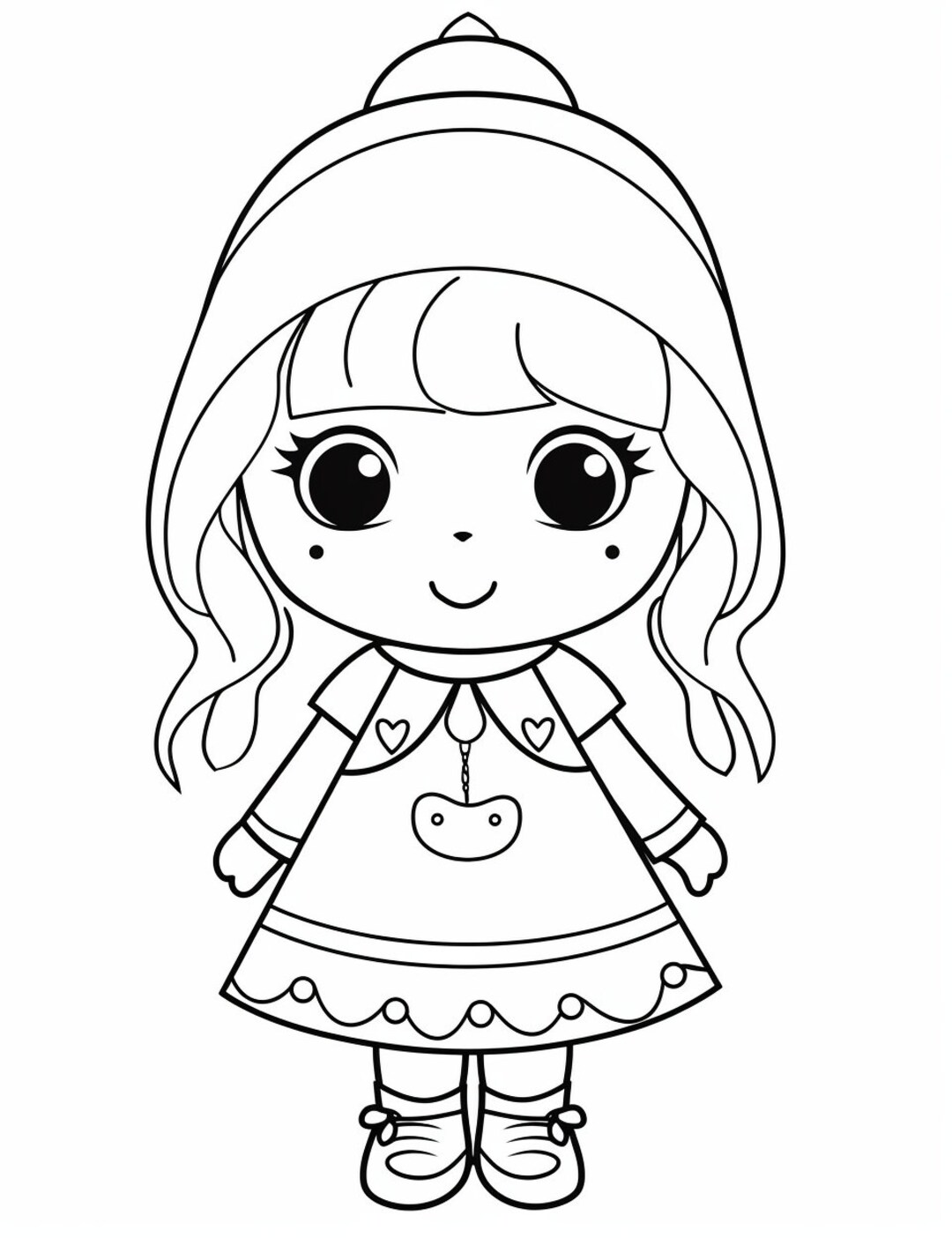 30 Easy Coloring Doll Pages for Kids, Preschoolers, Cute Girl Dolls ...