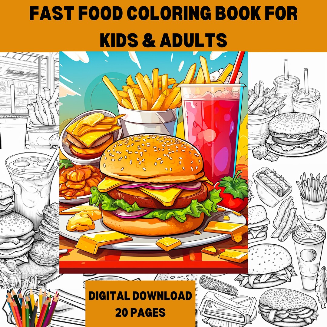Fast Food Coloring Pages, 20 Printable Coloring Pages for Kids and ...