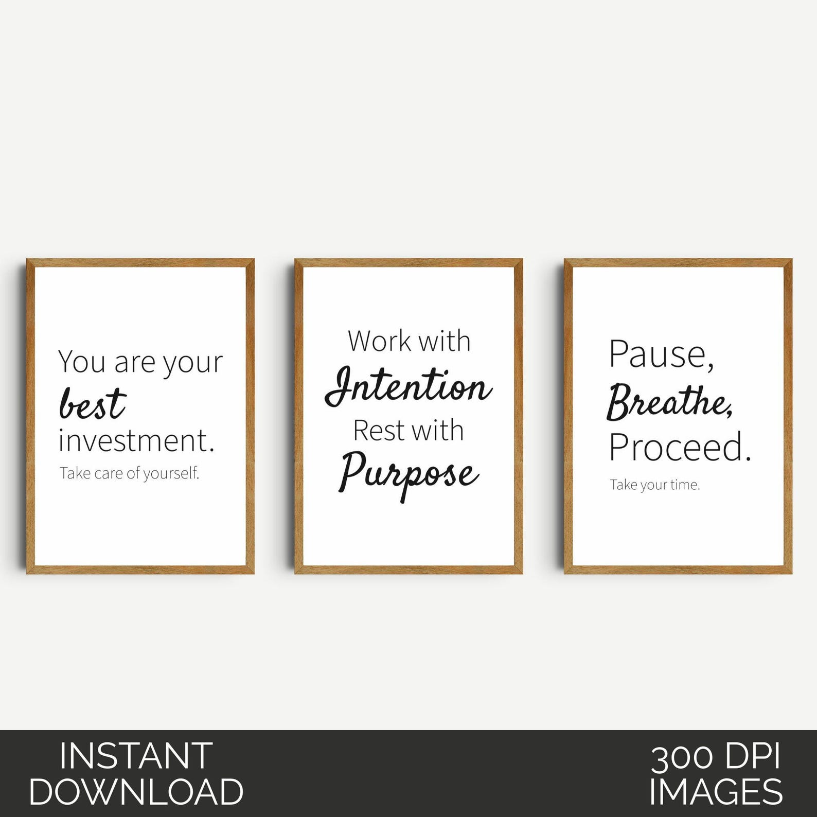 Intentional Living Quotes Set: Minimalist Motivational Art (digital ...